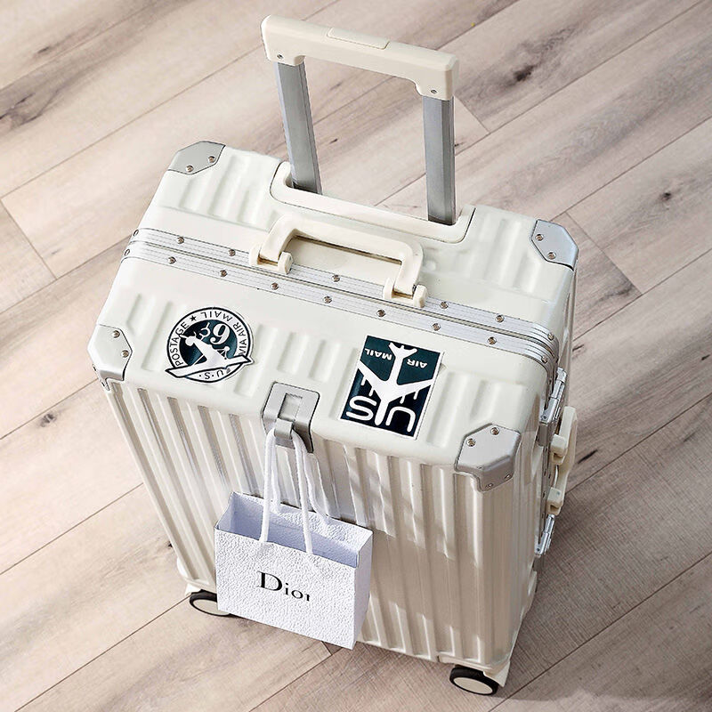 再降價、微信小程序：旅刻 鋁框行李箱 可登機箱拉桿箱大容量箱旅行箱結(jié)實耐用學(xué)生密碼皮箱子 珍珠白【加厚PC硬箱-承重可坐】 20英寸 【航空登機箱-免托運】 159.24元（需領(lǐng)券）